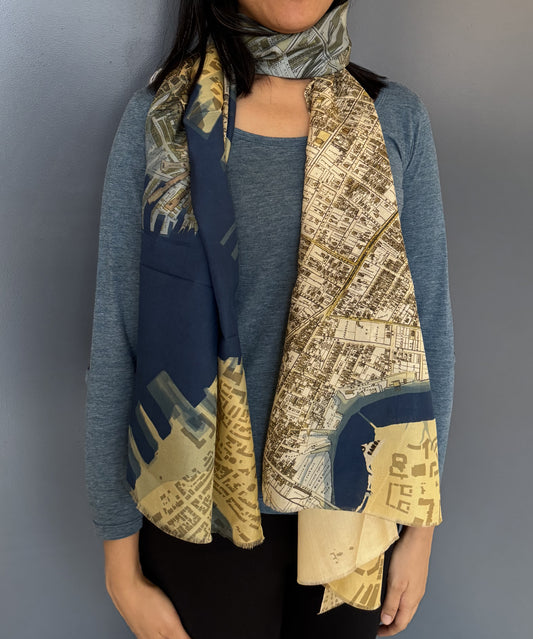 Historic Boston THEN Silk Scarf
