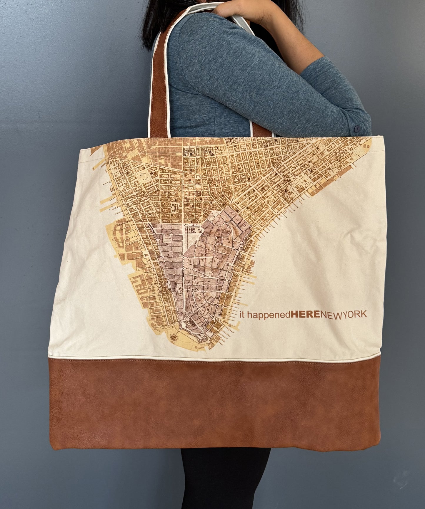 Lower Manhattan THEN Tote Bag
