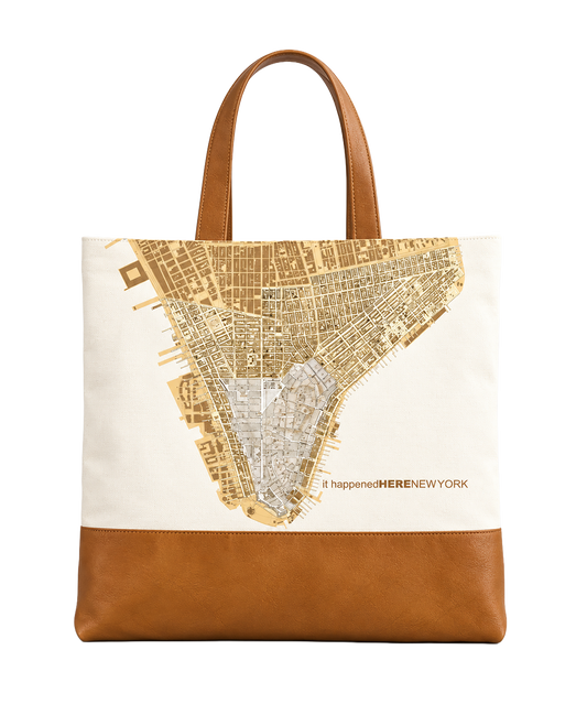 Lower Manhattan THEN Tote Bag