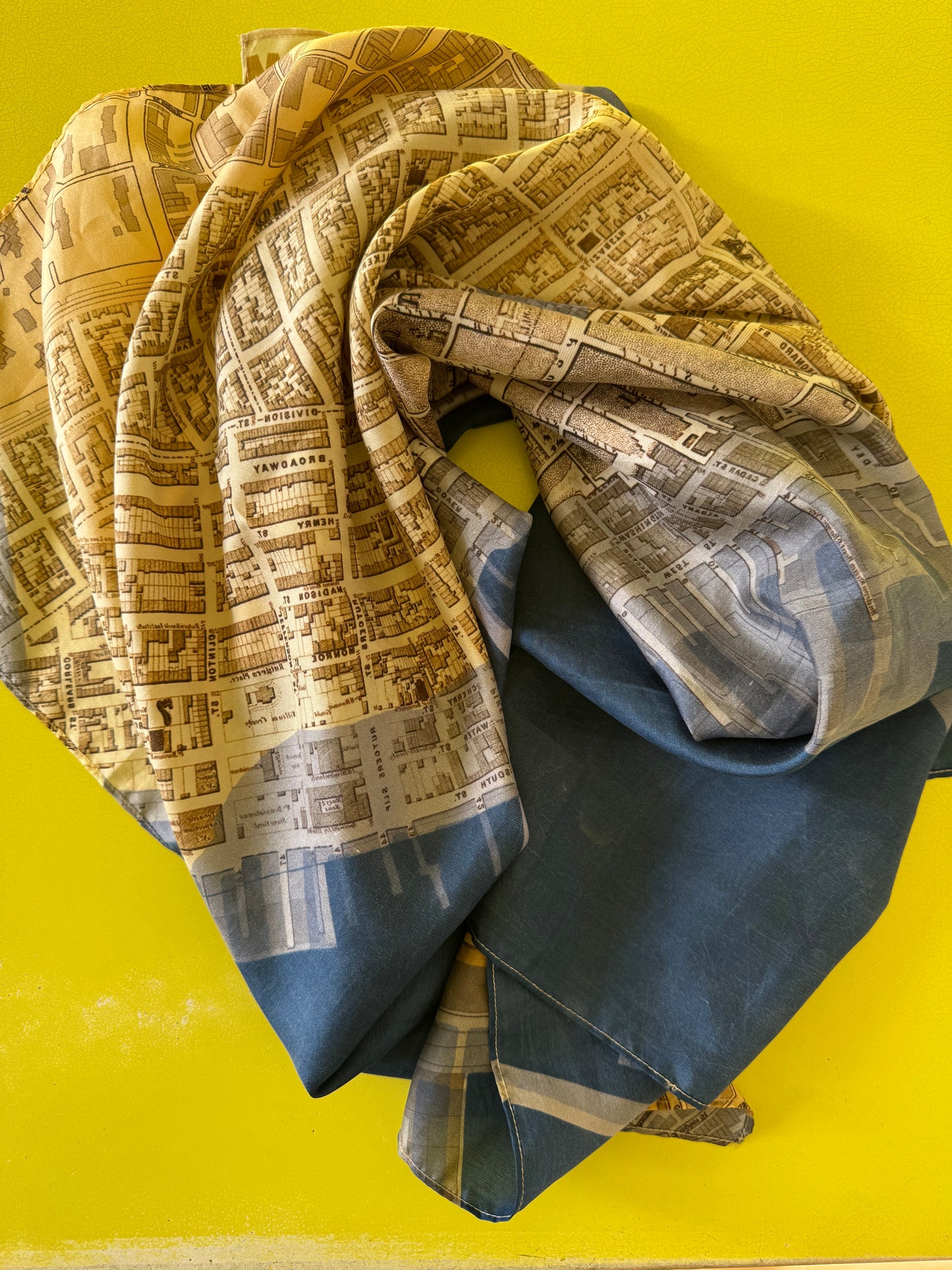 Historic Lower Manhattan THEN Silk Scarf