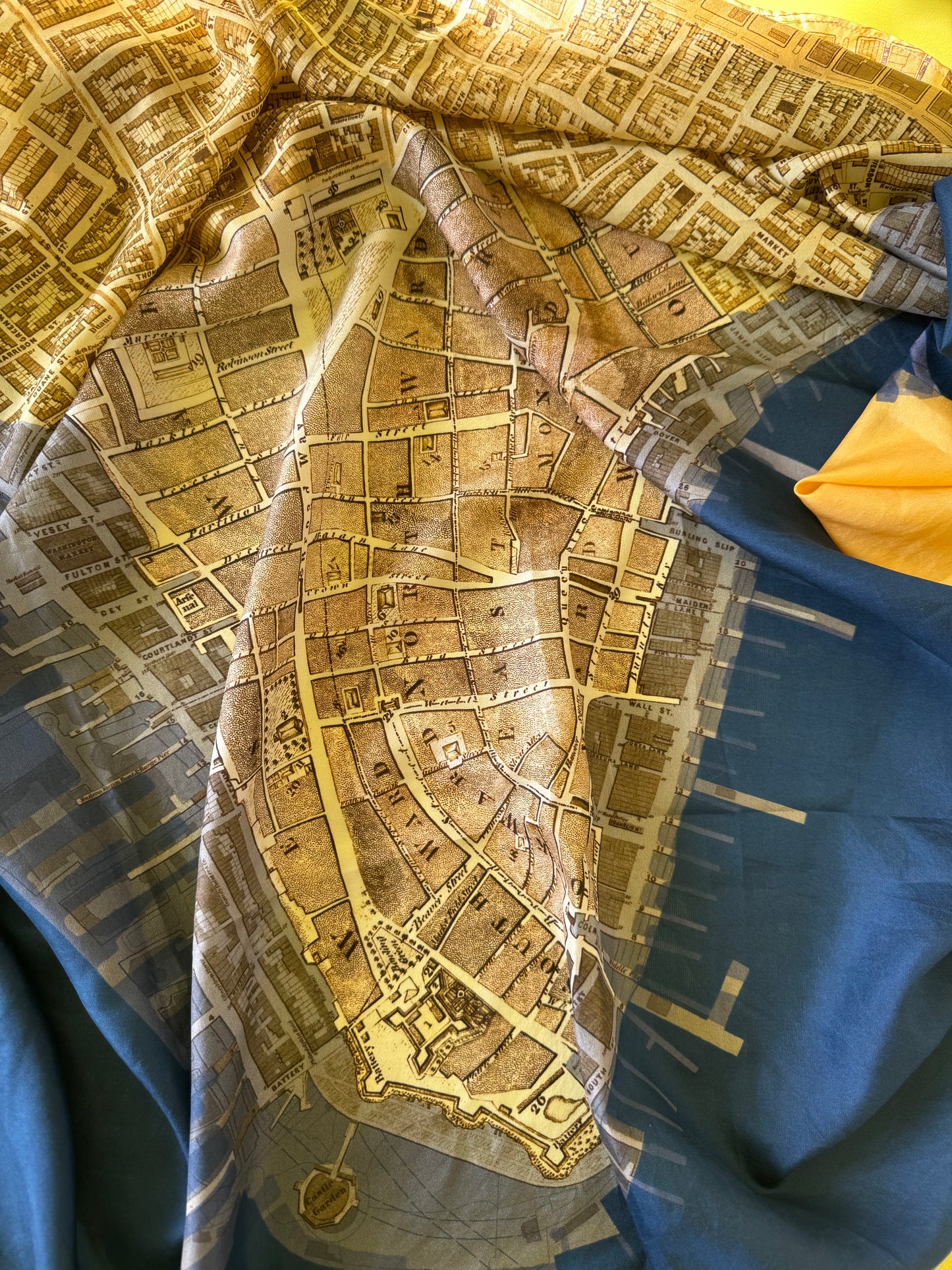 Historic Lower Manhattan THEN Silk Scarf