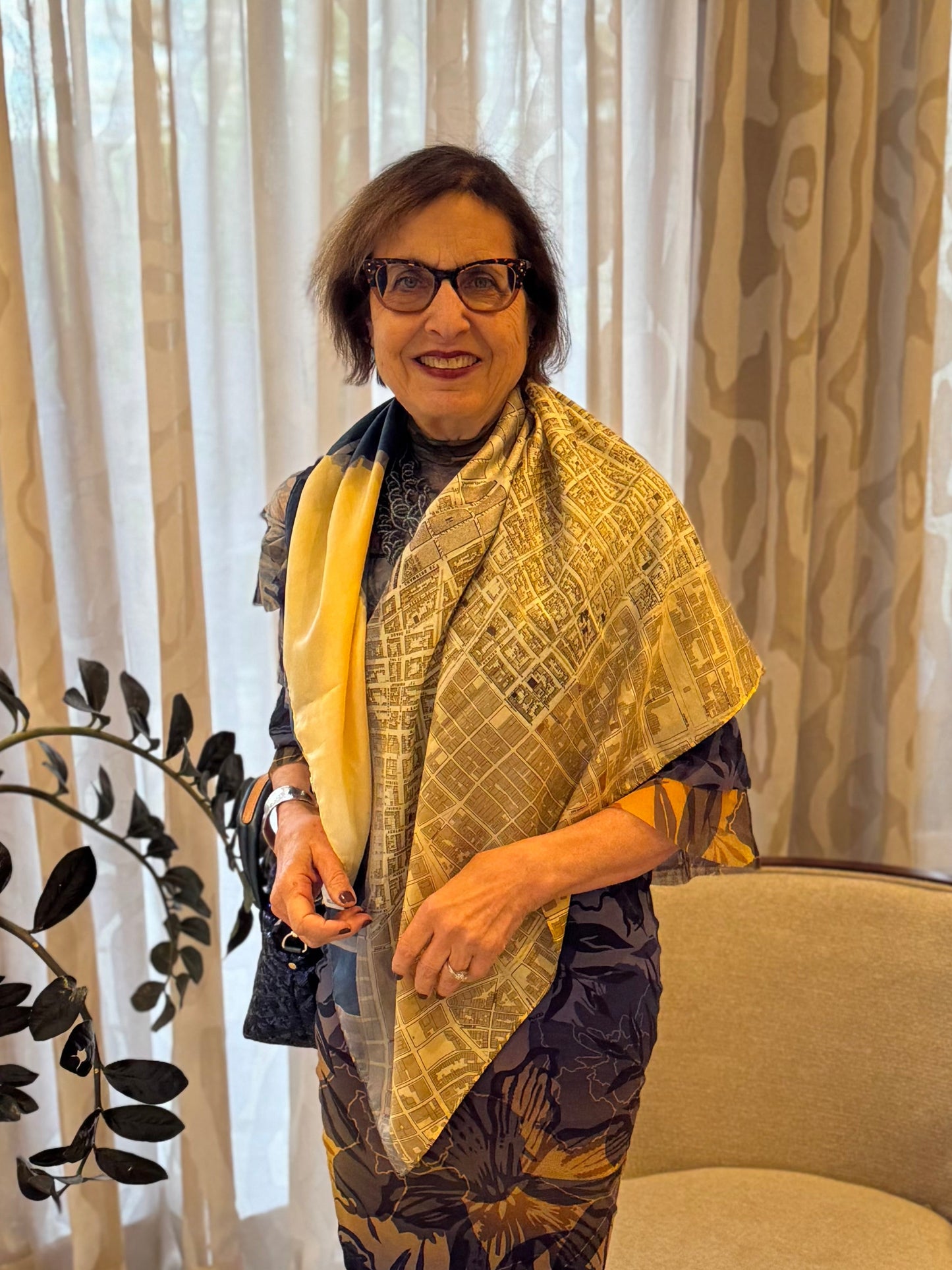 Historic Lower Manhattan THEN Silk Scarf