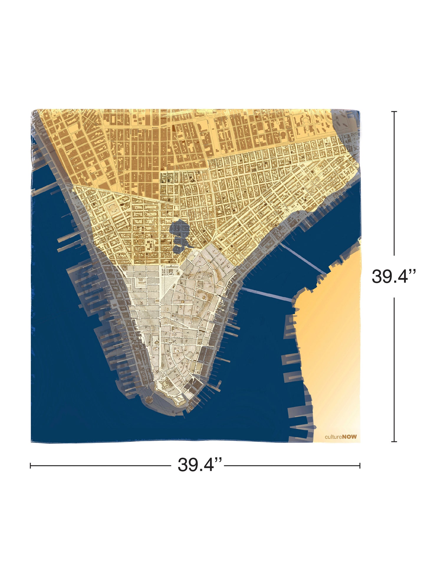 Historic Lower Manhattan THEN Silk Scarf