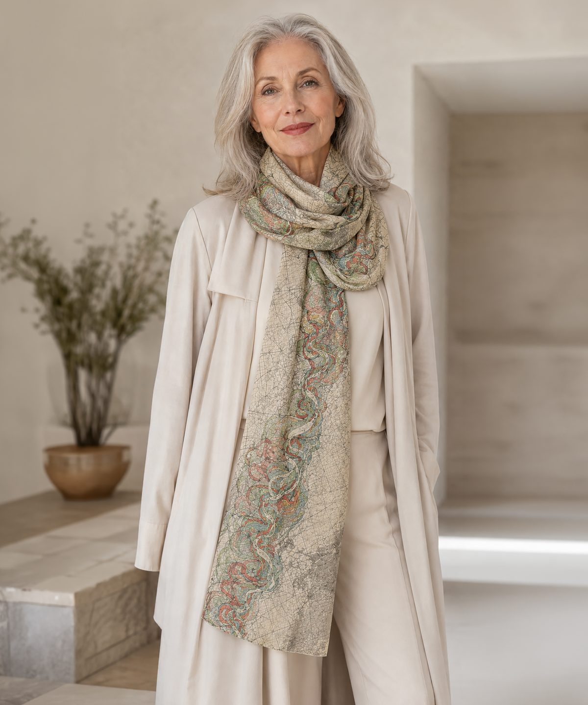 Historic Mississippi River THEN Silk Scarf