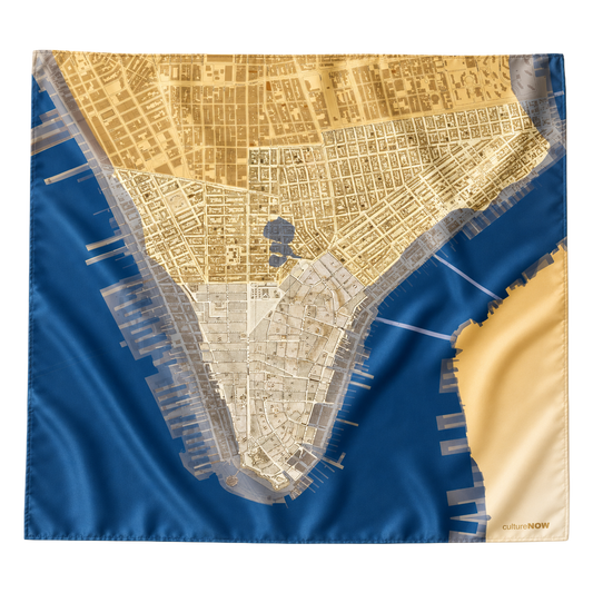 Historic Lower Manhattan THEN Silk Scarf