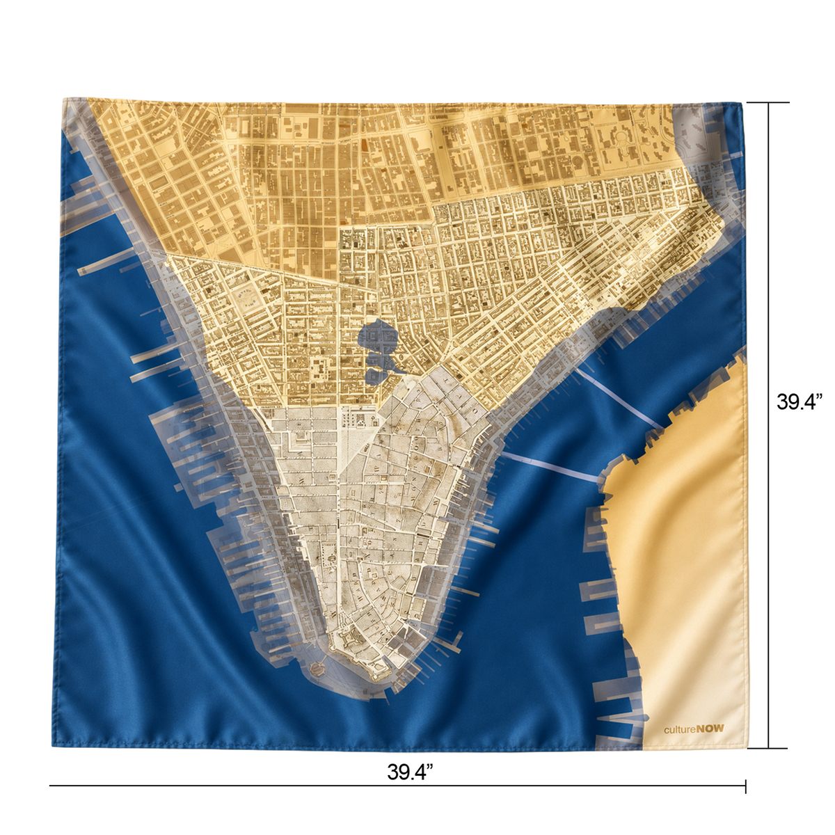 Historic Lower Manhattan THEN Silk Scarf