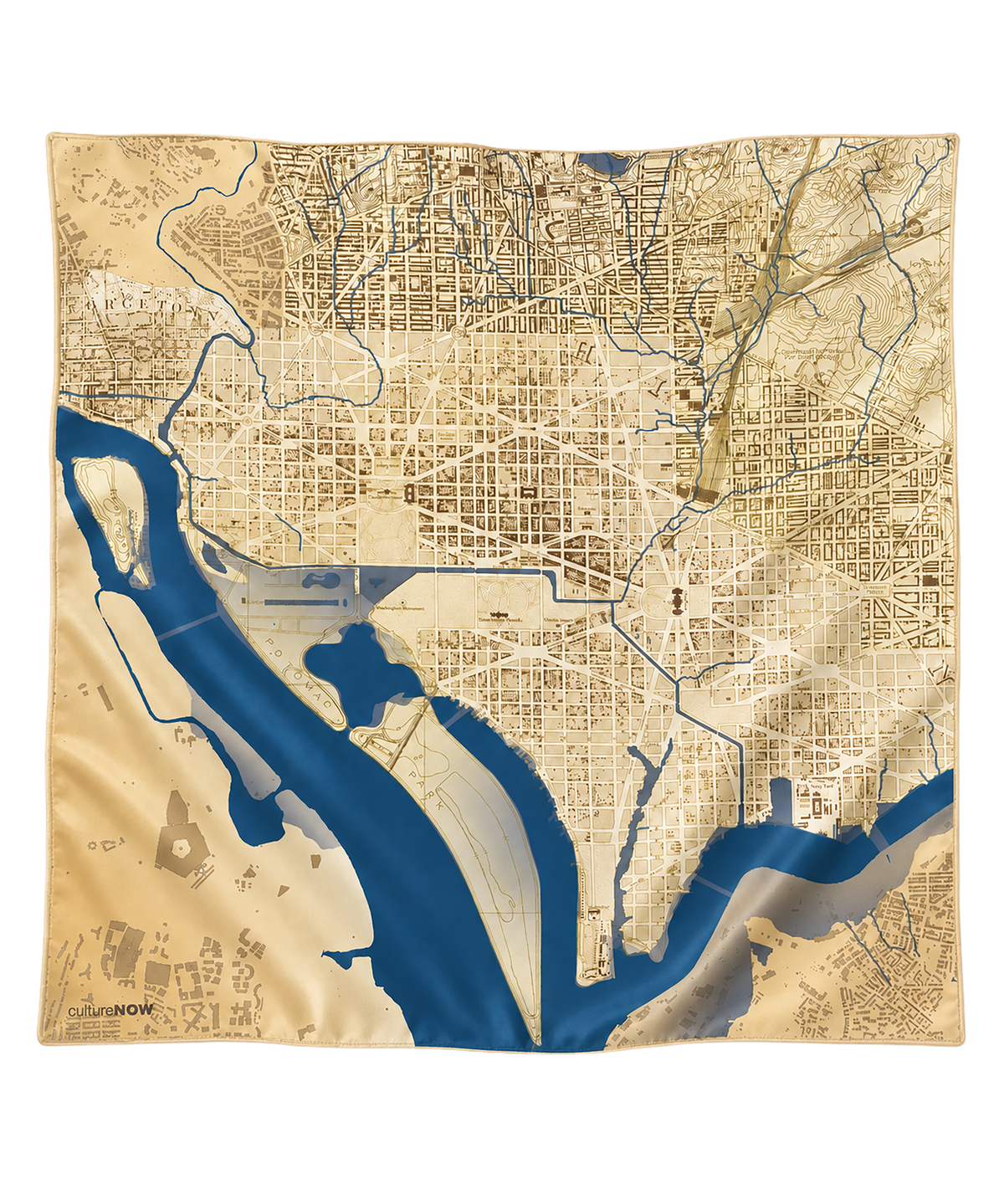 Historic Washington DC THEN Silk Scarf