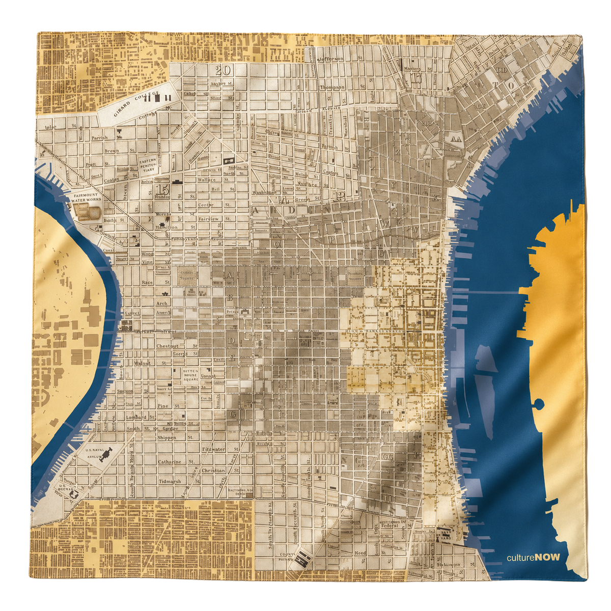 Historic Philadelphia THEN Silk Scarf