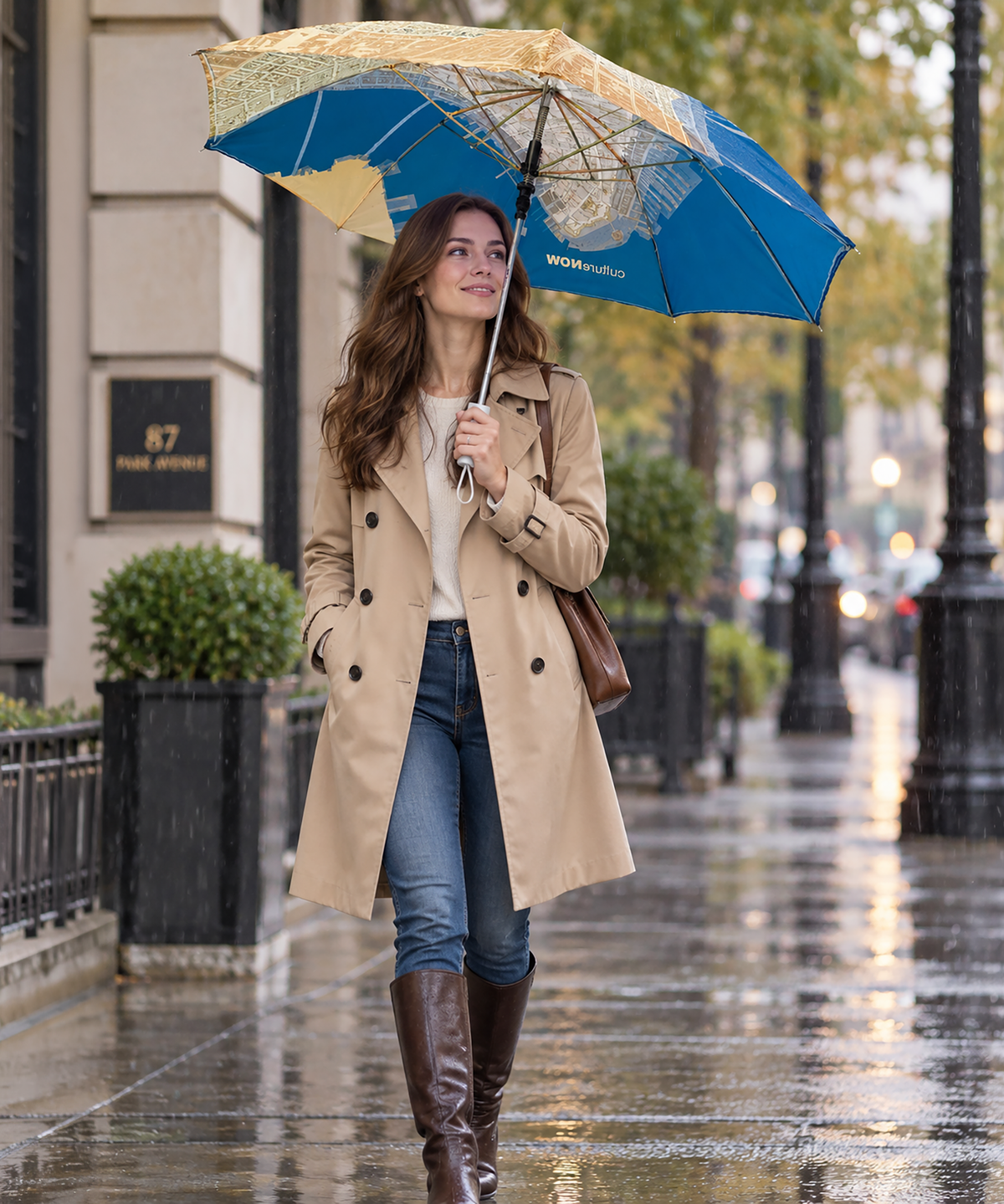 Lower Manhattan THEN Folding Umbrella